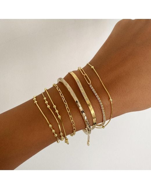 Spero London Metallic Italian Bead Chain Sterling Satellite Bracelet