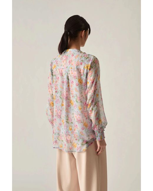James Lakeland White Vintage Floral Print Blouse