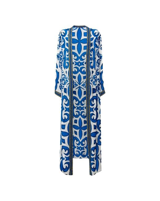 Ana Luisa Blue Santorini Inspired Open-Front Kaftan
