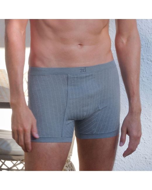 Zd - Zero Defects Gray Helios Diplomatic Fly Front Boxer Egyptian Cotton for men