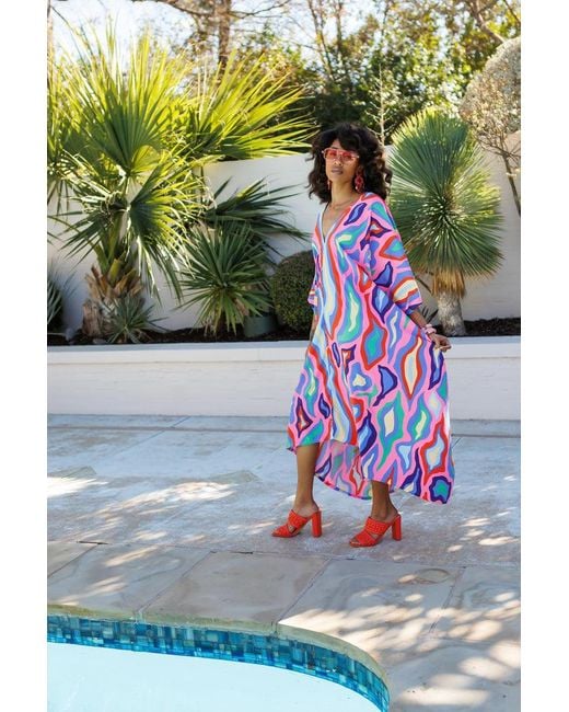 Jennafer Grace Red Vyka Groove Caftan
