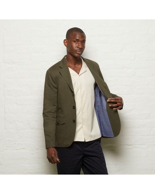Guards London Green Ballard Cotton Blazer for men