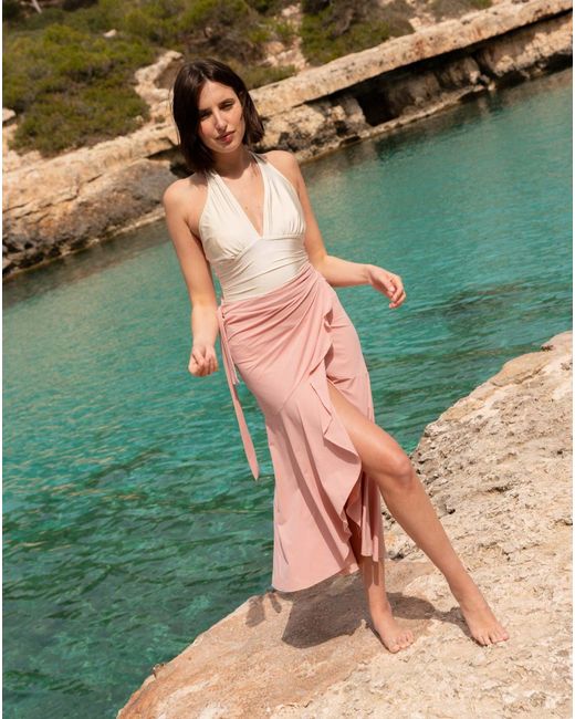 Kalani Sunwear Pink Rio Uv Wrap Skirt Rose