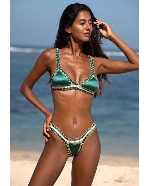 Luxsea Swimwear Green Mustique Shimmer Bikini Top