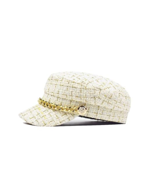 Chanel Joan Elkayam Natural Neutrals Tweed Baker Boy Hat