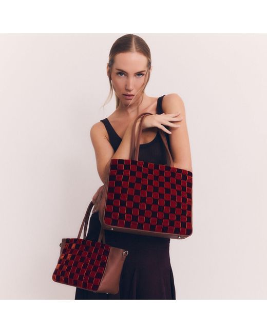 Velvet Atelier Red Cris Terracotta Shoulder Bag