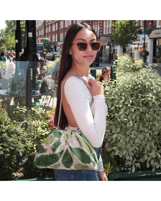 SJW BAGS LONDON Green Neutrals Victoria Ikat Multicolour Bag