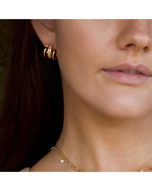 SALLY SKOUFIS White Destiny Asymmetric Hoop With Made Diamonds