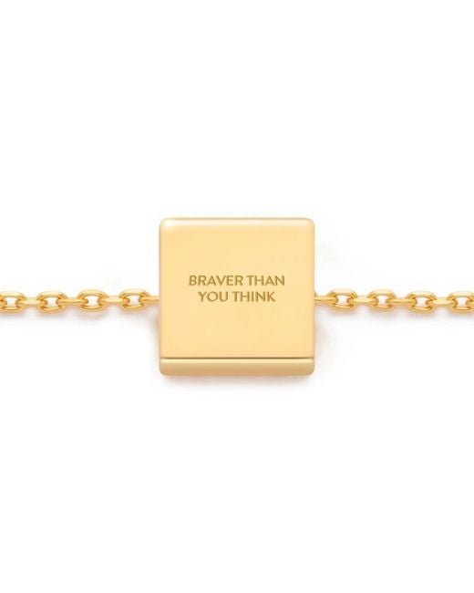 Kouree Metallic 'Braver Than You Think' Necklace Pendant Charm