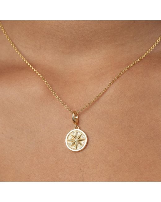 Lily Charmed Metallic Plated North Star Charm Necklace