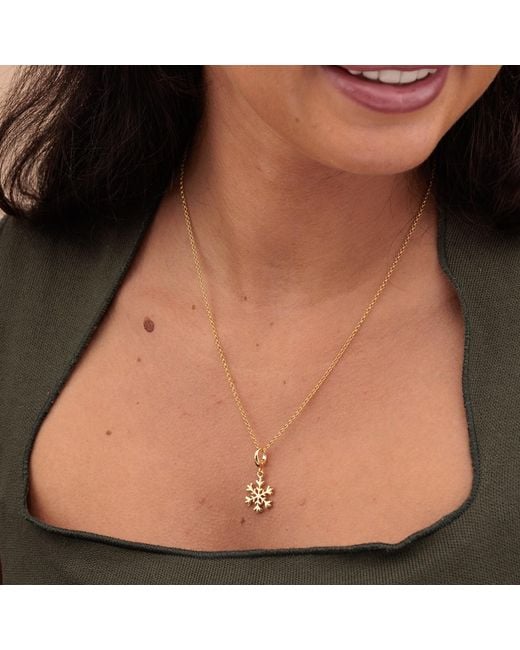 Lily Charmed Metallic Plated Snowflake Charm Necklace