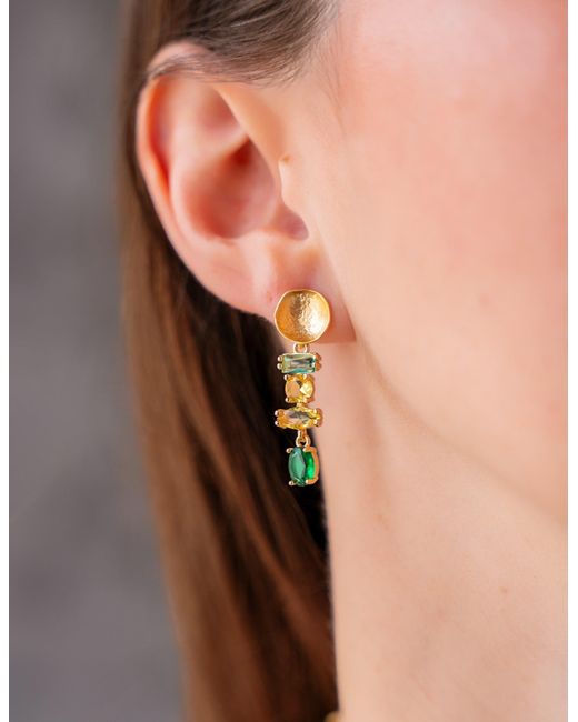 Loni Paul Jewelry Green Multi Gemstone Drop Earrings