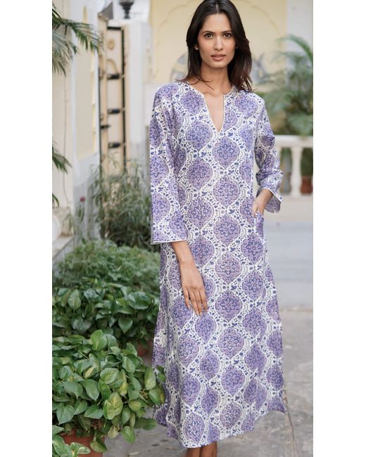 La Mandarine Blue Kaftan, Beach Dress, Kaftan Dress, Beach Kaftan, Luxury Beach Cover-Up