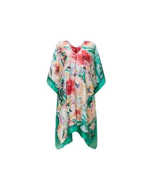 James Lakeland White Floral Mosaic Kaftan