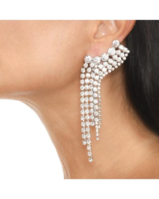 Addicted Metallic Ilizia Earrings With Crystals & Rhinestone Cascades