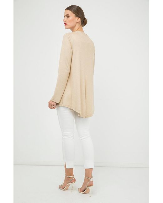 Conquista Natural Neutrals Open Front Linen Cardigan