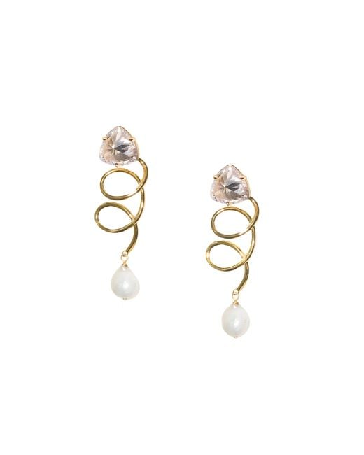 Adriana Pappas Designs Metallic Crystal Twist Earrings