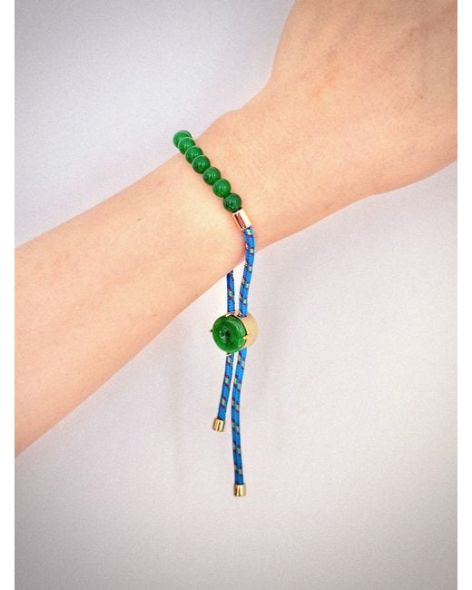 seree Green Paracord Jade Slider Bracelet