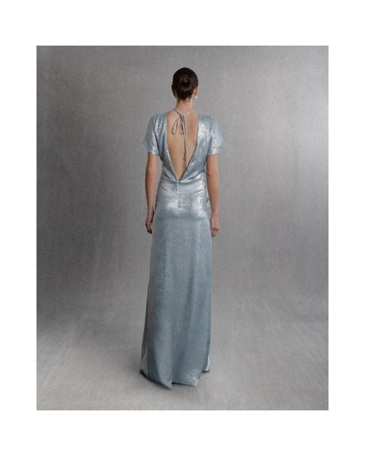 Aisl Blue Ruched Center Column Dress