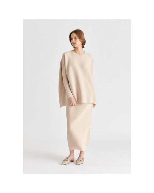 Paisie Natural Neutrals Ribbed Jumper