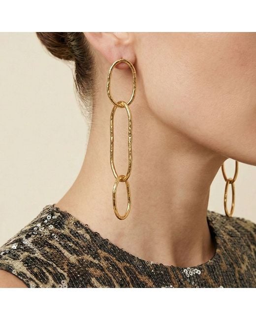 Jaredjamin Metallic Shackle Link Dangle Post Earrings
