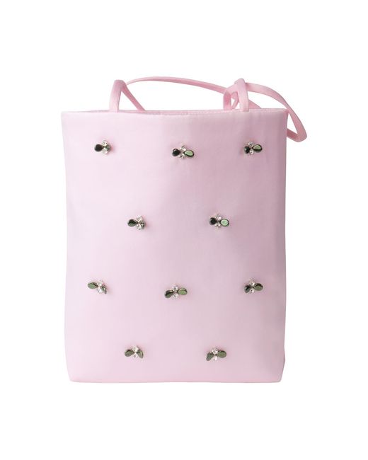 2KStyle Pink Satin Hand-Embellished Mini Tote Bag