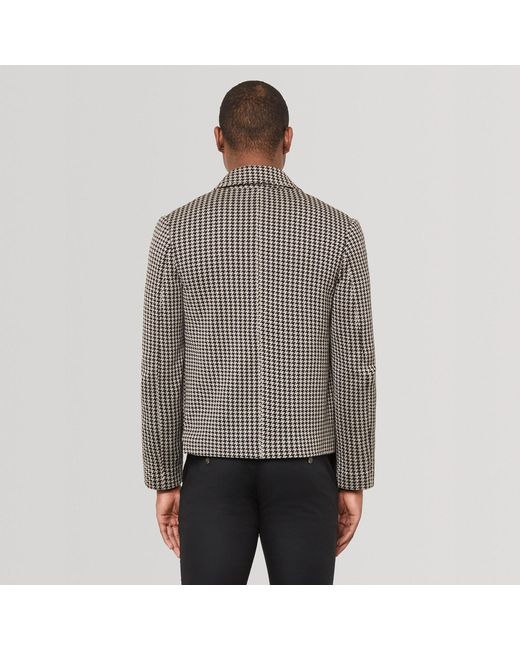 SEREN LONDON Brown Houndstooth Knitted Jacket for men