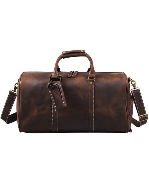Touri Brown Leather Over-Night With Shoe Storage for men