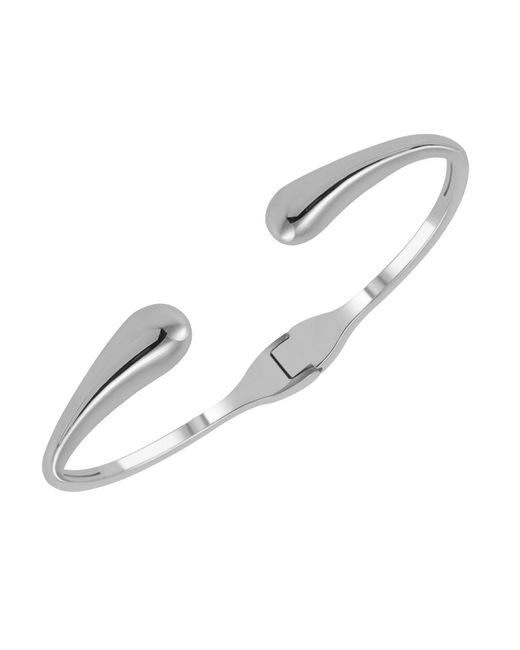 Lunaya Jewelry White Solid Pebble Cuff