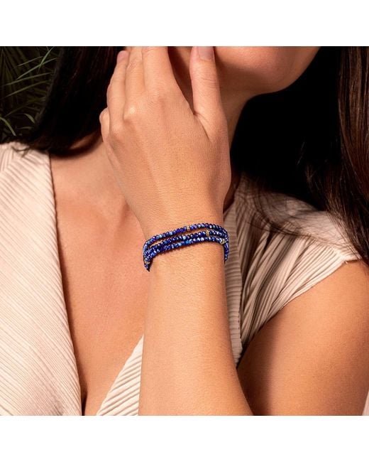 Karma and Luck Blue Lapis Lazuli Wrap Bracelet – Wisdom & Protection Gemstone Jewelry – Peaceful Heart