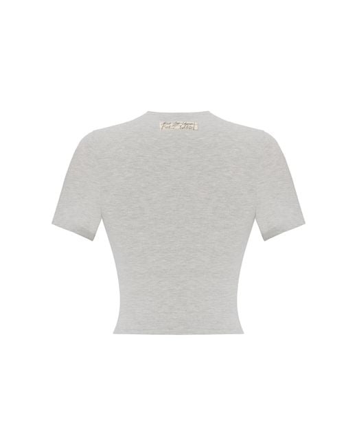 Pcfg Gray Cotton Slim Fit Crop Tee