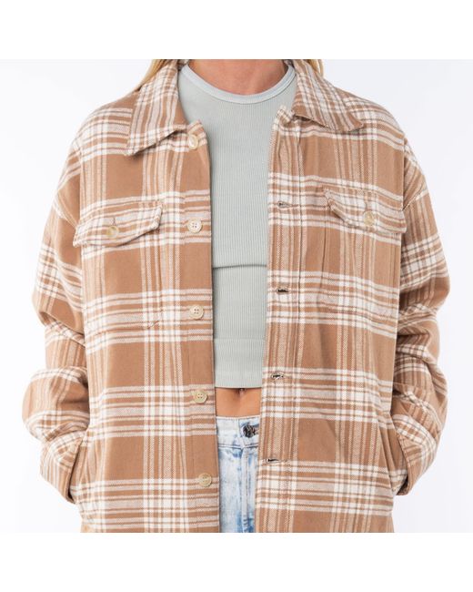 Ariko Pink Neutrals/ Plaid Bucky Split Hem Shirt Jacket