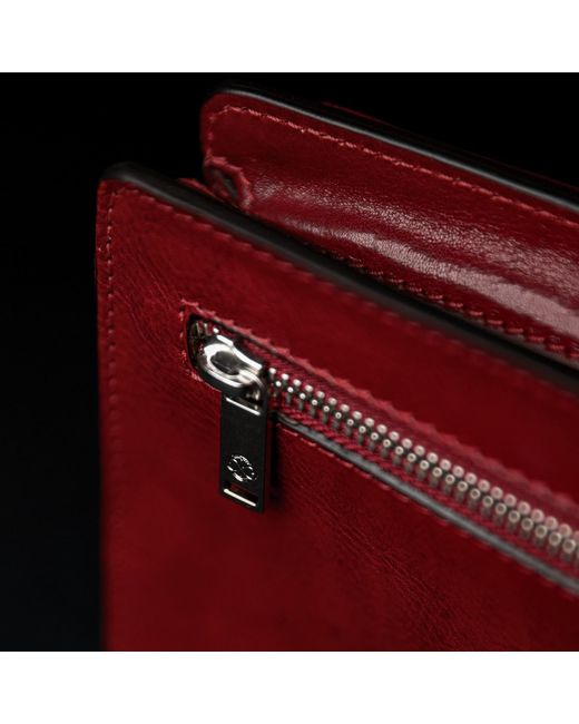 Time Resistance Red Leather Clutch Purse for men
