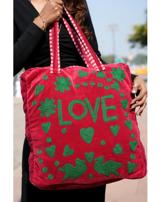 Conscious Yoga Collective Red Love Suzani Tote