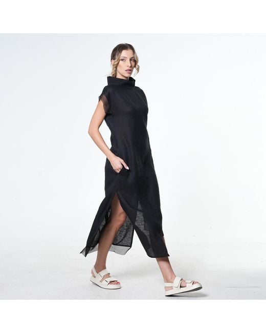 Metamorph Blue Asymetric Linen Dress