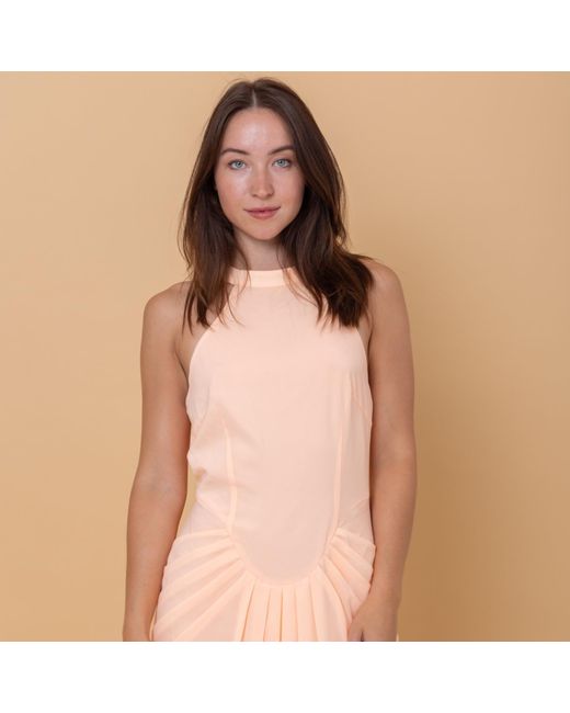 The Gt Atelier Orange Neutrals Peach Summer Maxi Dress