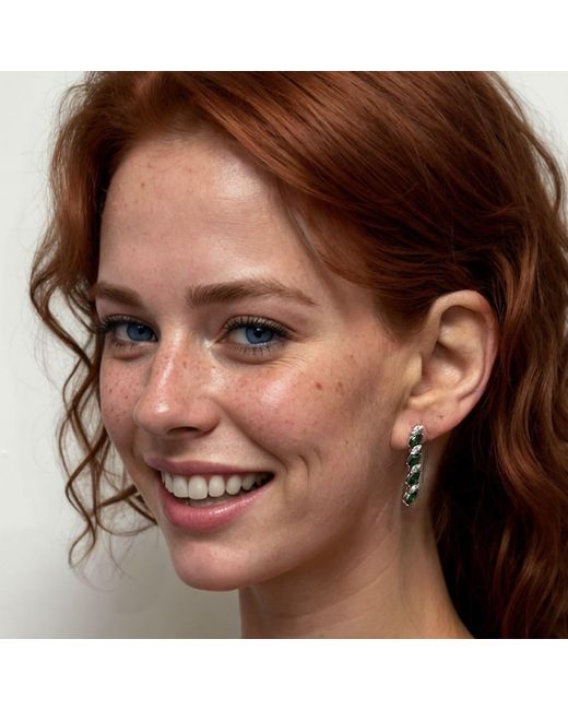Latelita London Green Viscountess Tennis Drop Earrings Emerald
