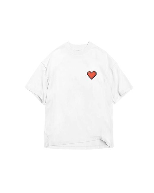 mysimplicated White Oversized T-Shirt With Heart Logo for men