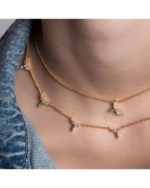 Lavani Jewels Metallic Siva Flower Leaf Necklace