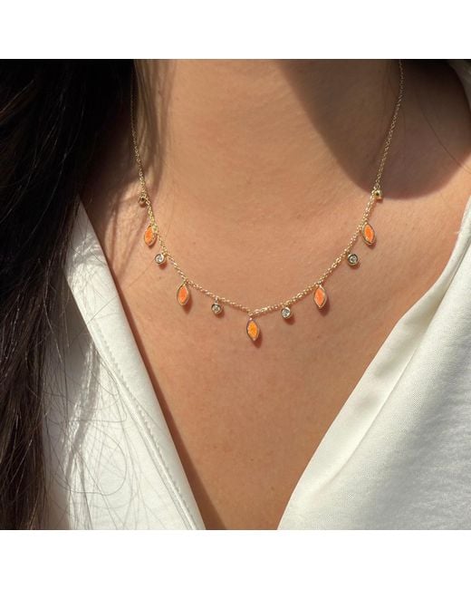 KAMARIA Metallic Drops Of Spring Opal Necklace