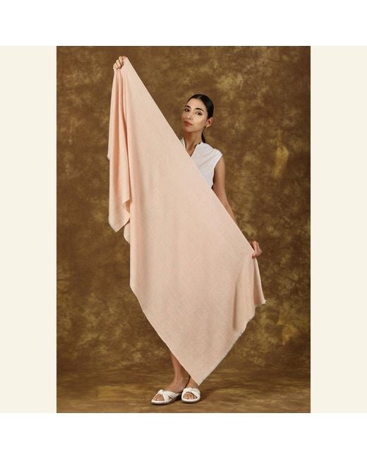 Heritagemoda Pink Neutrals Handmade Soft Nude Blush Pure Pashmina Cashmere Scarf From Kashmir