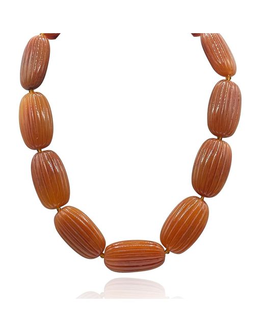 Michael Nash Jewelry Brown Renata Large Amber Resin Bead Choker