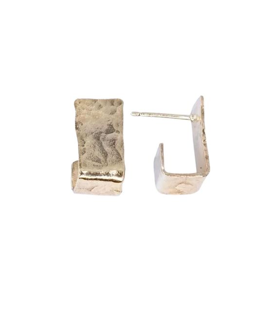 Oolo London Natural Brutalist Rectangular Huggie