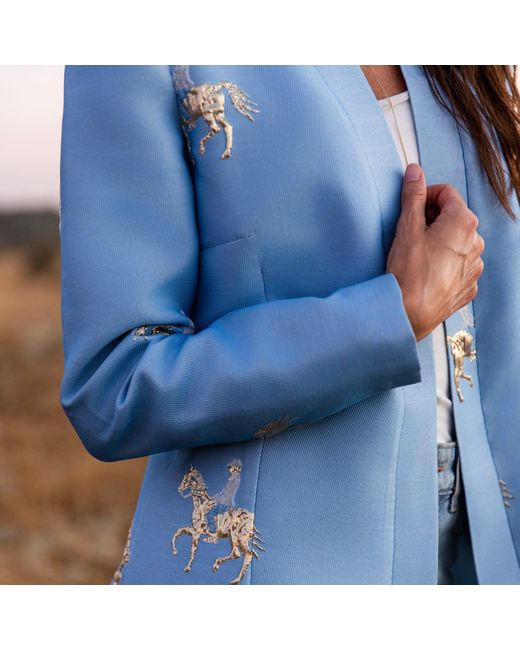 Roqaia Fashion House Blue Horse Baby Kaftan