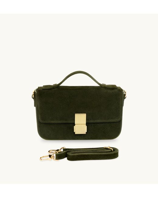 Apatchy London Green The Flora Suede Bag