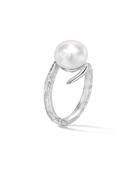 Dower & Hall White Twisted Pearl Ring