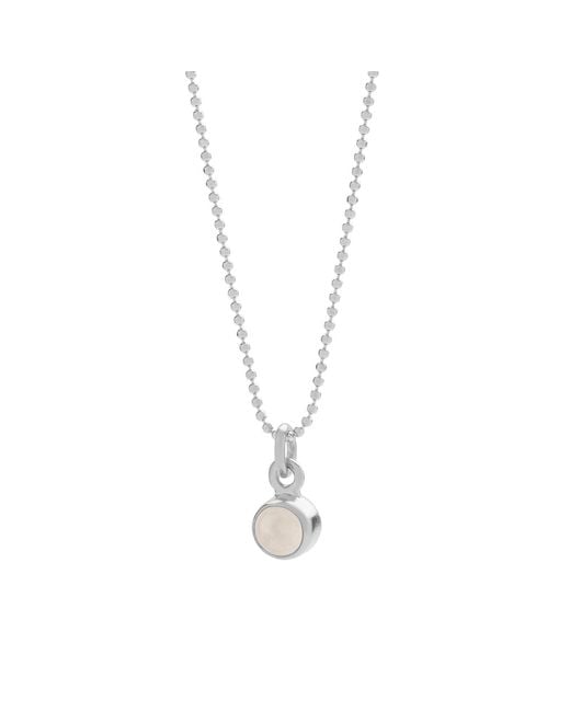 Nellou Jewellery Metallic Neutrals Gem Dot Birthstone Necklace Crystal April Sterling