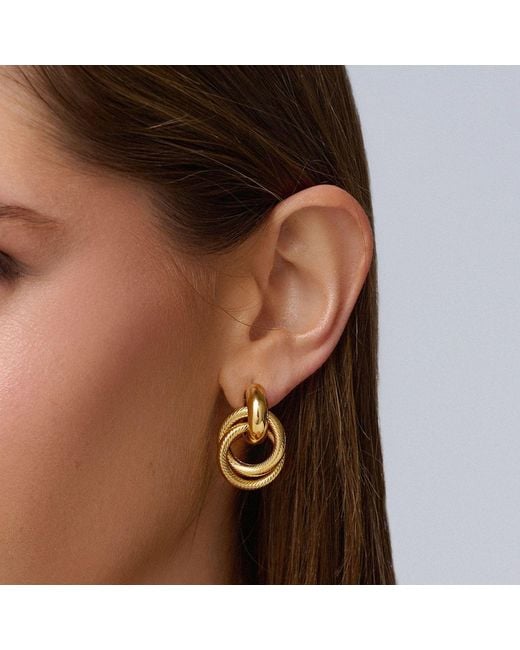 Nialaya Metallic Double Hoop Earrings