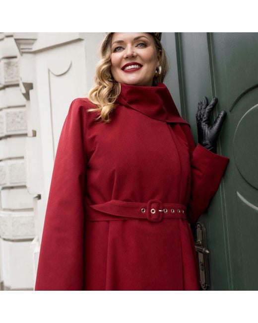 RainSisters Red Winter Coat With Hood & Scarf: Winter