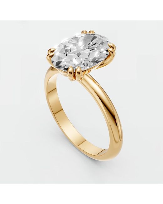 Aya Fine Jewelry Metallic Oval Cut Lab Diamond Solitaire Engagement Ring